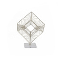 Mayco Modern Wedding Interior Decoration Metal Tabletop Three Dimensional Cube Art Sculpture with Acrylic Base